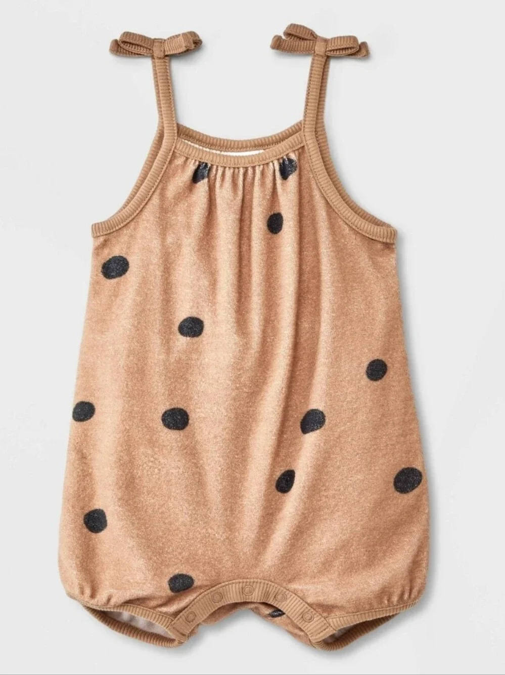Grayson Mini Baby Girls' Polka Dots Romper - Brown 6-9M